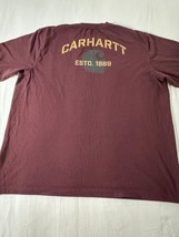 Carhartt Loose Fit 105610 PRT Men's Burgundy Cotton Short Sleeve T-Shirt 2XL image 2