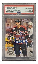 Michel Goulet Firmado 1992 Pro Set #166 Chicago Blackhawks Hockey Card PSA / DNA - £29.75 GBP