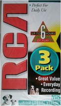 RCA T-120H VHS Video Cassette 120-Minutes (3-Pack) Blank Tapes Standard Grade by - £10.52 GBP