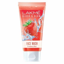 Lakme Blush &amp; Glow Strawberry Refreshing Gel Face Wash 100 g With 100% Natural  - £9.82 GBP