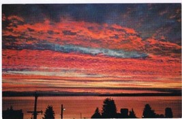 British Columbia BC Postcard Powell River Sunset On The Straits - £3.87 GBP