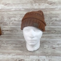 CC Exclusives Soft Cable Knit Stretchy Chunky Brown Colored Beanie Hat Warm - £8.35 GBP