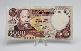 Colombia Banknote 5000 Pesos Oro 1922  P-436A  Circulated XF - $20.80 CAD