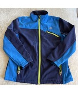 Snozu Boys Navy Blue Lime Green Zippers Softshell Fleece Winter Jacket 1... - $279.29 MXN