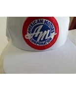 OLD VTG American Motors Corporation-AM logo on a white ball cap - $22.00