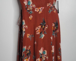 Lulus Women Dress Small Floral Print Rust True Wrap Tie Maxi Flutter Sle... - £31.63 GBP