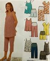 Simplicity 9749 Maternity Tops Capri Pants or Shorts sz 12-18 uncut - £3.13 GBP