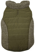 Fashion Pet Sweater Trim Puffy Dog Coat Olive Large - 1 count Fashion Pet Sweate - £21.42 GBP