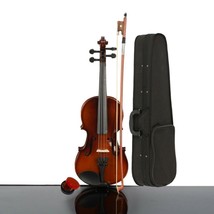 New 1/4 Size Natural Color Basswood Acoustic Violin + Case + Bow + Rosin - £58.06 GBP