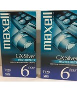 Maxwell Sealed GX Silver 6 Hour High Quality VHS T120 Tapes 2 Pk - £15.52 GBP