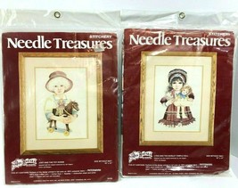 2 Needle Treasures Stitchery Kits Hagara  #00557 00558 Vintage New 10 x 14 - $42.27