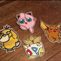 4-PACK Pokemon Iron On Patches Easy Clothing Badges Diy Accessories - £15.80 GBP