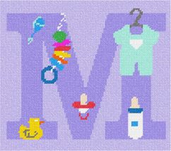 Pepita Needlepoint Canvas: Letter M Baby, 8&quot; x 7&quot; - $50.00+