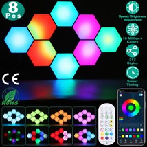 8Pack Hexagon Light Panels Smart Rgb Led Lights W/Music Sync App Remote Control - £60.54 GBP