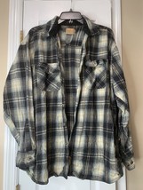 CE Schmidt Workwear Shacket XL Gray Plaid Button Down Shirt 100% Cotton - $13.95