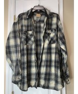 CE Schmidt Workwear Shacket XL Gray Plaid Button Down Shirt 100% Cotton - $19.07 CAD