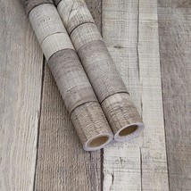 Distressed Reclaimed Wood Plank Self Adhesive Wall Paper Vinyl Roll Faux... - $33.99