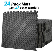 24 Pcs Puzzle Exercise Mat Safe Interlock Protective Floor 96 Sq Ft Gym ... - £128.03 GBP