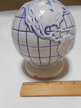 Rare Vtg piggy Bank of America Hand painted embossed ceramic world earth map 5.5 - £19.46 GBP