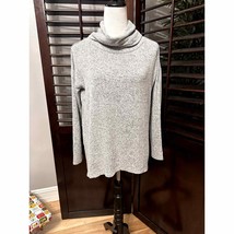 Cupio Women&#39;s Cowl Neck Gray Long Sleeve Sweater Hi-Low Medium - £11.92 GBP