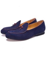 New Handmade Customized Luxury Fashion Blue Loafers Men&#39;s Shoes - £127.88 GBP