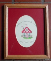 Folkart Print Matted Oak Frame &quot;A House becomes a Home .....&quot; 9 x 11&quot; - £11.62 GBP