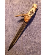 Awesome Hand Made Southwestern Carved Elk Antler Thunderbird Knife w/Tur... - $2,851.02 MXN