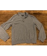 Banana Republic Sweatshirt Mens Large Gray Mock Neck Long Sleeve 1/4 Zip... - $19.79