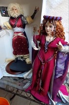 Morgan Le Fay and Merlin Magician Wizard Doll Original Franklin Mint Porcelain - £197.84 GBP