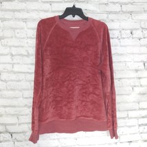 Hollister Sweatshirt Womens Medium Rust Red Velour Pullover Sweater - £15.70 GBP