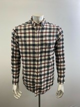 Chaps Men&#39;s Button Up Flannel Shirt Size Large White Black Red Plaid Long Sleeve - £8.47 GBP