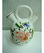 g121 Anfora Portuguese Pottery Double Spout Hand Painted Flower Vase Pit... - £4.12 GBP