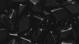 Opaque Jet Black Czech Glass Twin Hole Beads, Diamond Duo 5 mm x 8 mm, 12 gram  - £5.19 GBP