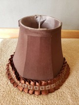 Small Slip-Uno Chandelier Sconce Lamp Shade Lampshade Brown with Embelli... - £15.57 GBP