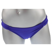 Victoria&#39;s Secret Blue Solid Ruched Swimsuit bikini Bottoms Xs extra small - $14.84