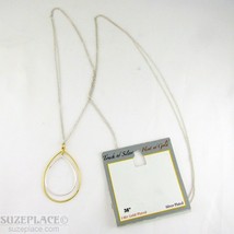 Touch Of Silver Hint Of Gold Tear Drop Pendant Necklace Nwt $65 - £19.62 GBP