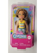 Barbie Chelsea Doll 6 inch Brunette Wearing Skirt, Cloud Print &amp; White S... - £7.81 GBP