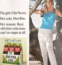 1966 Diet Rite RC Cola Royal Crown Advertisement Soda Pop Ulla Neess Mod... - $29.99