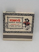 Porky&#39;s Ranch House Vintage Matchbook Restaurant Cedar Falls Iowa - Full - £3.48 GBP