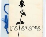 Les Saisons Wine List 1970&#39;s Rose Bud Cover - £14.24 GBP
