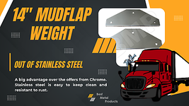 (2) Stainless Steel Mud Flap Plates/Weights Rear Bottom 14&quot; X 5.31&quot; 0600303 - €29,05 EUR