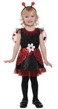 Girls Ladybug Red Black Dress &amp; Headband 2 Pc Toddler Halloween Costume-size 2/4 - £9.49 GBP