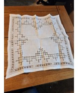 Antique Tea Tray Cloth, Handkerchief, Table Doily 21&quot; x 21&quot; - £6.77 GBP