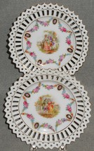 Set (2) Porcelain Lattice Edge Victorian Style 6&#39; Plates Made In Germany - £23.73 GBP