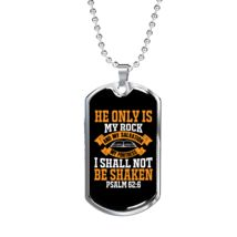 Rock And Fortress Christian Necklace Stainless Steel or 18k Gold Dog Tag 24&quot; Ch - £37.84 GBP+