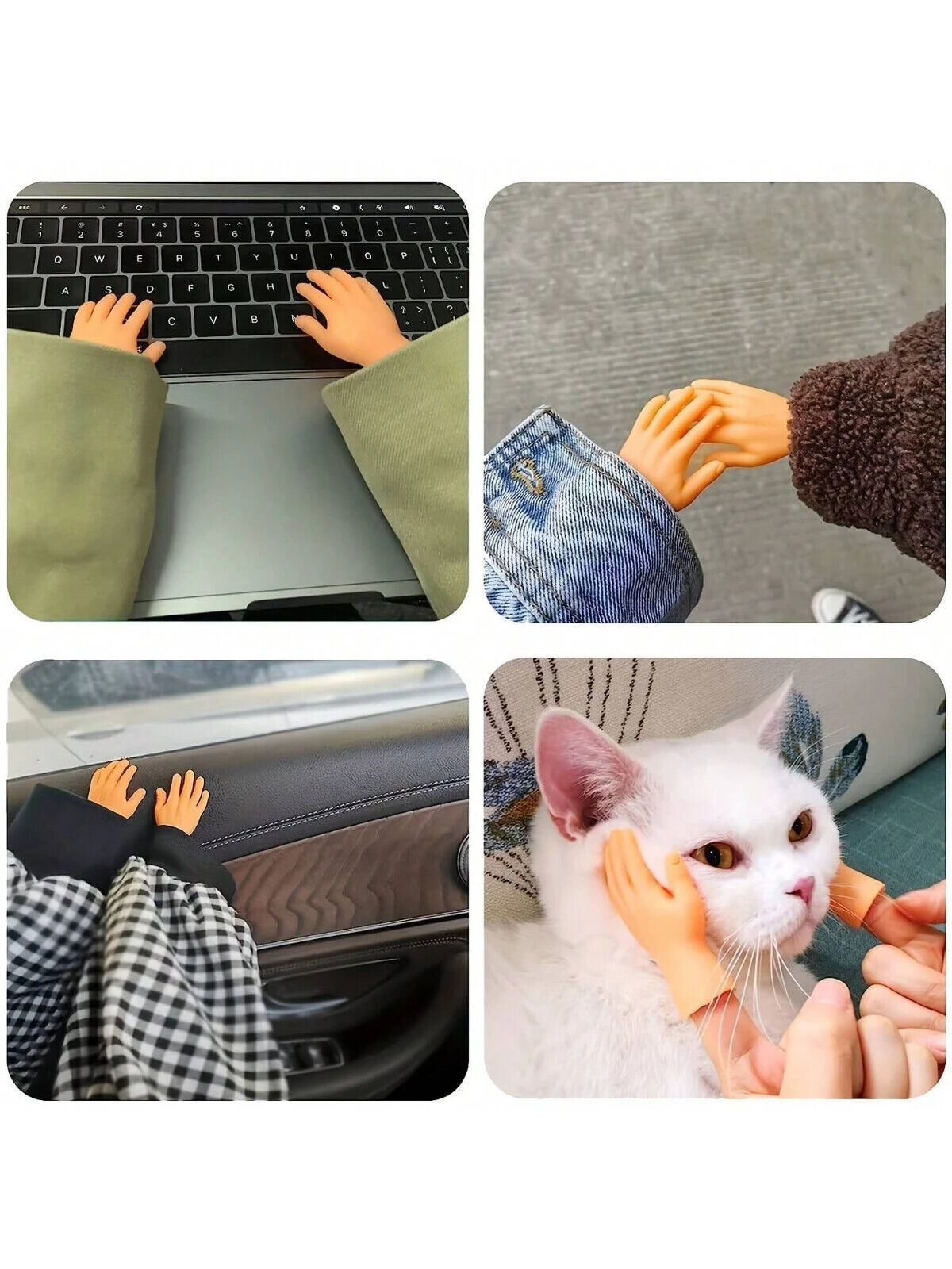 Novelty Gift Mini Finger Puppets 2pcs Realistic Tiny Hands for Fun Gags Party Item image 2