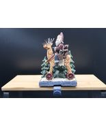 Vtg Santa Stocking Hanger Pere Noel St. Nick Reindeer Christmas Winter F... - €17,13 EUR