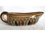 Vintage Tonala Mexican Pottery Signed NOE SURO Sauce Boat Dish Folk Art - £14.34 GBP