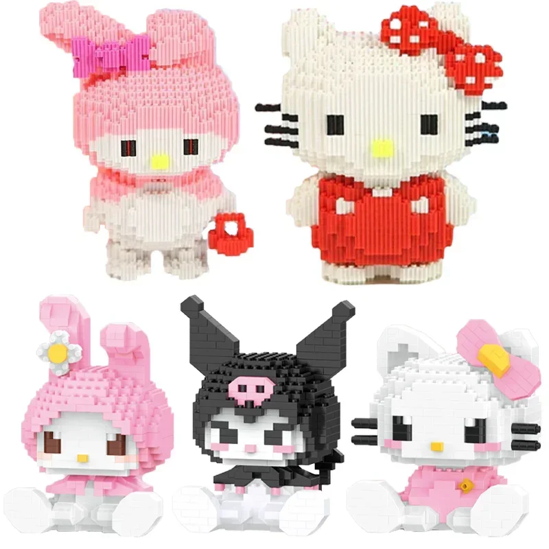 Sanrio Hello Kitty Anime Figures Building Block My Melody Kuromis Children&#39;s - £13.63 GBP+