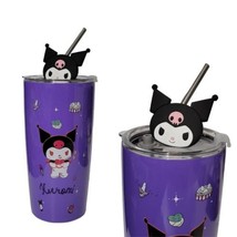 Kuromi Sanrio Purple Stainless Steel Tumbler Cup 20oz With Straw - $18.80